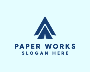 Paper - Blue Paper Airplane logo design