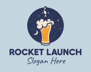 Beer Rocket Launch logo design
