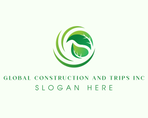 Vegan - Natural Wind Leaf logo design