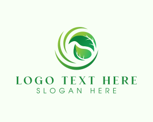 Green - Natural Wind Leaf logo design