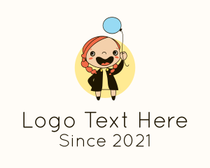 Girl - Happy Girl Kid logo design