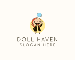 Doll - Happy Girl Kid logo design