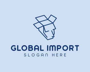 Import - Package Box Face logo design