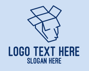 Logistic Services - Blue Box Face logo design