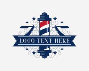 Barber Pole Razor Grooming logo design