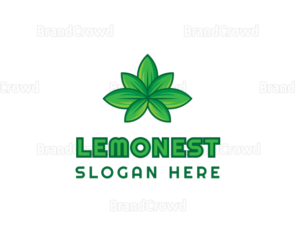 Green Cannabis Weed Leaf Logo