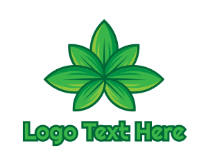 Pharmaceutical - Green Cannabis Weed Leaf logo design