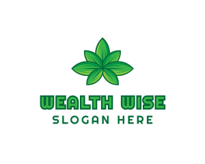 Green Cannabis Weed Leaf Logo