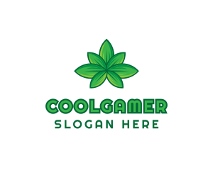 Smoke - Green Cannabis Weed Leaf logo design