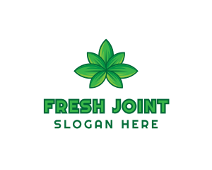 Joint - Green Cannabis Weed Leaf logo design