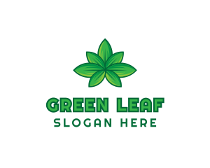 Weed - Green Cannabis Weed Leaf logo design