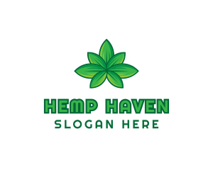 Hemp - Green Cannabis Weed Leaf logo design