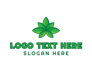 Green Cannabis Weed Leaf Logo