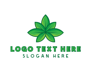 Green Cannabis Weed Leaf Logo