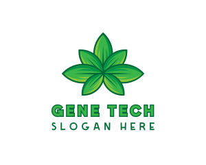 Green Cannabis Weed Leaf logo design