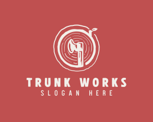 Trunk - Axe Lumberjack Carpentry Handyman logo design
