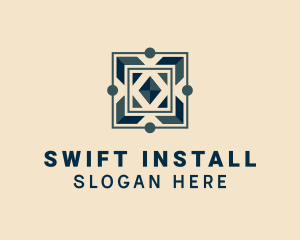 Installation - Square Tile Flooring logo design