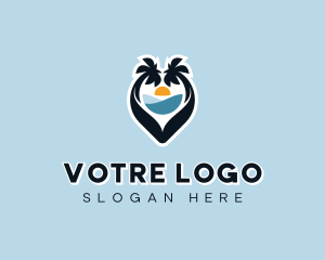 Locator - Beach Resort Vacation Travel logo design