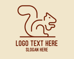 Minimalist - Minimalist Brown Squirrel logo design