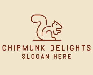 Chipmunk - Brown Squirrel Animal logo design
