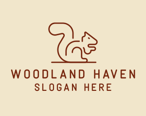 Brown Squirrel Animal logo design