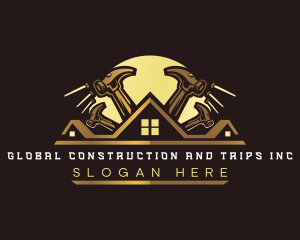 Carpentry Hammer Construction logo design