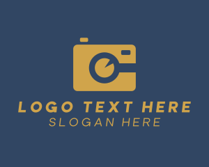 Gold Camera Lens logo design