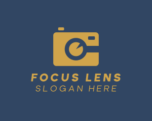 Gold Camera Lens logo design