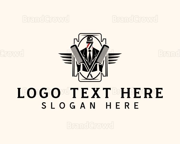 Retro Gentleman Barbershop Logo