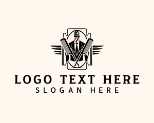 Wings - Retro Gentleman Barbershop logo design