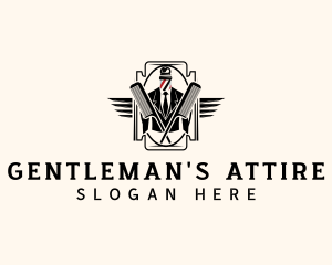 Retro Gentleman Barbershop logo design