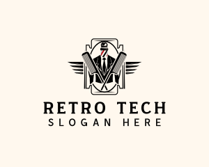 Retro Gentleman Barbershop logo design