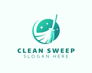 Sweeping - Sweeping Broom Janitorial logo design