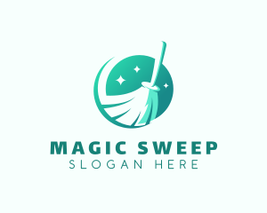 Sweeping Broom Janitorial logo design