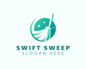 Sweeping Broom Janitorial logo design