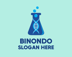 Dna Chromosome - Blue DNA Beaker logo design