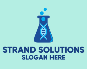 Blue DNA Beaker logo design