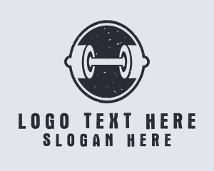 Dumbbell Gym Badge Logo