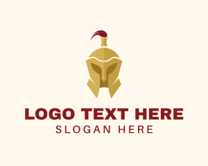 Soldier - Medieval Gold Helmet logo design