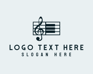 Piano Lessons - Piano Music Composer logo design