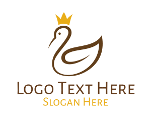 Swan Leaf Crown Outline Logo