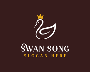 Swan Leaf Crown logo design