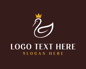 Minimalist - Swan Leaf Crown logo design