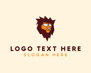 Cartoon - Cool Lion Face logo design