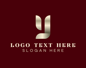 Metalworks - Luxury Metallic Hotel Letter Y logo design