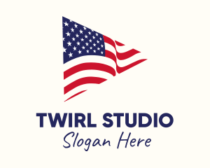 Triangular American Flag logo design