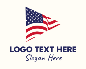 Stars And Stripes - Triangular American Flag logo design