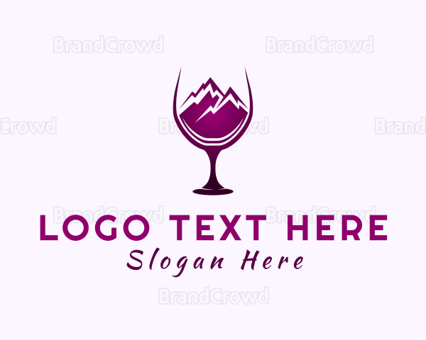 Wine Glass Mountain Peak Logo