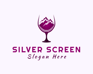 Lounge - Wine Glass Mountain Peak logo design