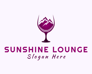 Wine Glass Mountain Peak logo design